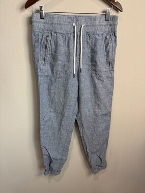 Athleta Blue Cabo Linen Jogger Pant Size 8